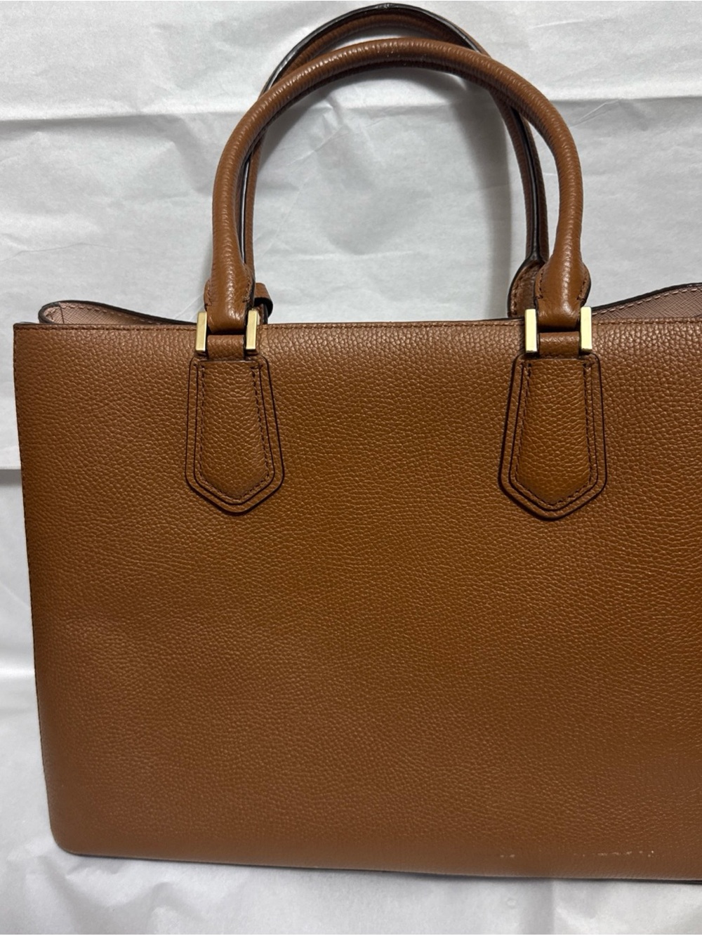 Michael Kors Saddle Brown Pebbled Leather Tote - Picture 6 of 8